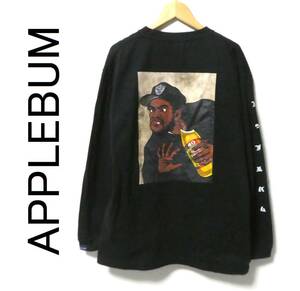 正規品 APPLEBUM アップルバム Doughboy L/S T-shirt 浮世絵風バックプリント 長袖Tシャツ カットソー L 黒 ブラック