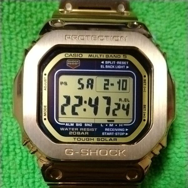 G-SHOCK(25周年モデルGW-M5625Eタフソーラーデジタル時計)　フルゴールドメタルカスタム　