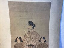 【智】木版画 聖徳太子 二王子図　複製 復刻木版 印刷 東京 審美書院 明治時期 サイズ約32cm x48.5cm 丸めて80サイズ発送します_画像2