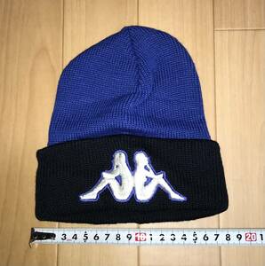 【超レア新品】Kappa カッパ 90s ニット帽 (ブルー/ブラック) サイズ:フリー