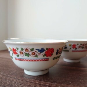  Taiwan retro * large same *.....( small ) many color floral print gold .* Taiwan tableware * Vintage bac42310a