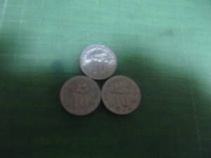 マレーシア旧10セン硬貨×3枚（2002年）