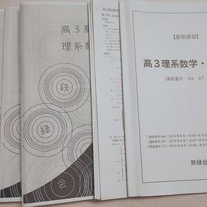 鉄緑会　夏期　高3理系数学・分野別　テキスト　講義冊子　プリント　李先生　数学Ⅲ　東大　医学部　河合塾　駿台　京大 SEG