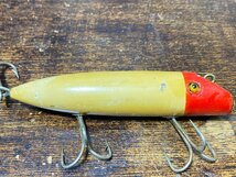 SOUTHBEND Musky BASSORENO ＜12cm 34g＞ウッド!! オールド!! ビッグプラグ!! 希少!!1930年代/サウスベンド バスオレノB級プラググラスアイ_画像4