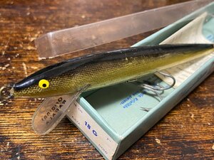 1960s RAPALA F18 オールド!! 初期2フック!! 印字ネーム!! 口紅!! BOX付き!!/ラパラ　フローティング オールドルアー　オールドタックル