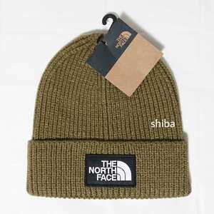 THE NORTH FACE ノースフェイス ニット帽 カフド ビーニー 帽子 キャップ カーキ 緑 黒 ロゴ ユニセックス ワンサイズ