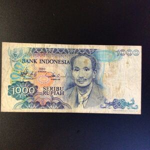 World Paper Money INDONESIA 1000 Rupiah【1980】