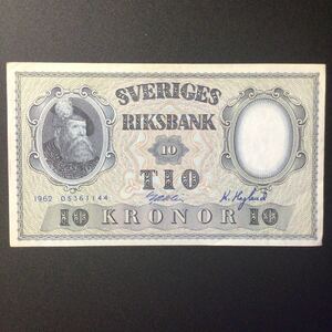 World Paper Money SWEDEN 10 Kronor【1962】