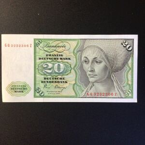 World Paper Money GERMANY FEDERAL REPUBLIC 20 Deutsche Mark【1980】