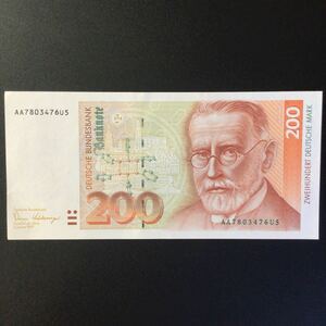 World Paper Money GERMANY FEDERAL REPUBLIC 200 Deutsche Mark【1989】