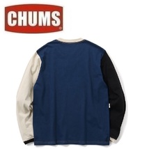 CHUMS チャムス ロゴブラッシュドロングTシャツ ベージュクレイジー M　CH01-2302　メンズ　長袖　ロンＴ　アウトドア_画像2