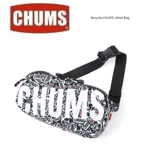 CHUMS チャムス リサイクルチャムスウエストバッグ ステッカー柄 CH60-3534　ボディバッグ　ウエストポーチ　アウトドア