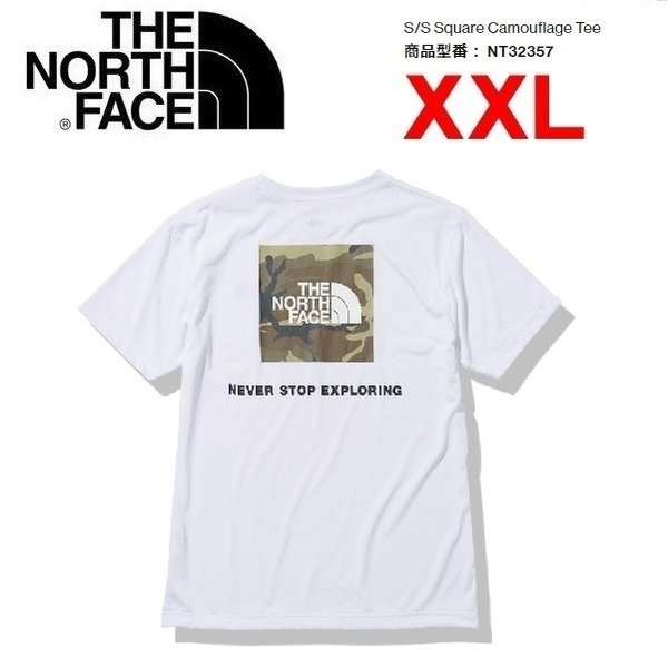 THE NORTH FACE ザノースフェイス スクエアカモフラージュＴシャツ ホワイト XXL　NT32357　メンズ　アウトドア　キャンプ