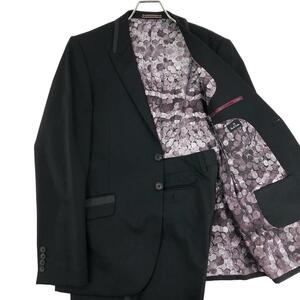 美品 ポールスミス Paul Smith セットアップ スーツ テーラードジャケット スラックス パンツ コイン柄 背抜き XLサイズ 大きいサイズ