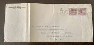 パックボー　ビクトリア　カナダ　機械印　1935年　米国宛て　田沢5銭2枚　大型封筒折れあり、封筒裂けあり、切手ダメージなし。