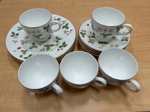 ※56435 Wedgwood カップ＆ソーサー・ケーキ/デザート皿 5枚セット ウェッジウッド コーヒー 紅茶 未使用 個人保管