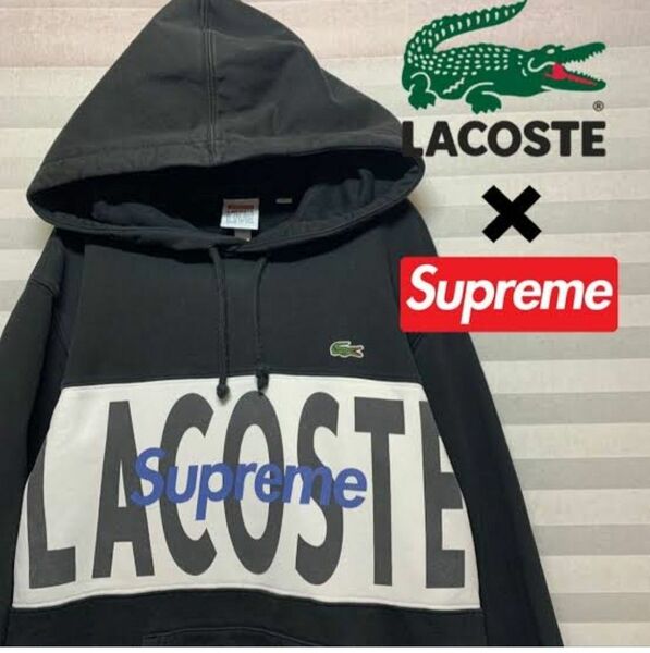 Supreme/LACOSTE Logo Hooded Sweatshirt championチャンピオン