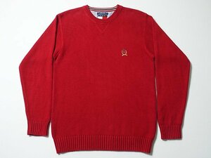 オールド◆　TOMMY HILFIGER　トミーヒルフィガー　コットンニット　セーター　正規品　エンブレム刺繍　フラッグタグ　綿ニット