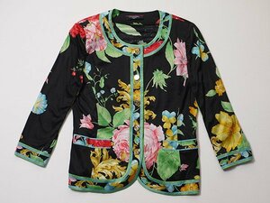 LEONARD　レオナール　花柄　ノーカラージャケット　正規品　金ボタン　総柄　コットン　シャツジャケット　LEONARD FASHION