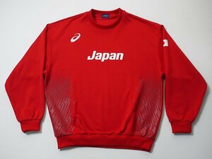 asics　アシックス　日本代表　スウェット　トレーナー　正規品　別注　裏パイル　JAPAN　ロゴプリント　スエット　スポーツ　ビッグサイズ