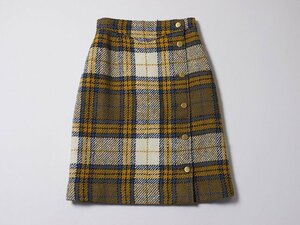 YORKLAND　ヨークランド　ウールスカート　正規品　9ARサイズ　ウール　台形スカート　チェック　ツイードスカート　日本製　