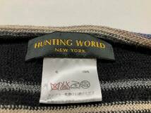 HUNTING WORLD NEW YORK ハンチングワールド ストライプマフラー 中古品 ドイツ製 端丸まり 毛羽立ち 小ダメージあり_画像7