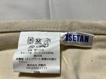 ISETAN 伊勢丹 エプロン キャンバス地 チェック配色 保管品 変色あり_画像4