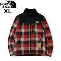 1円～!売切!【正規新品】THE NORTH FACE◆PRINTED LEO SWEATER フリース ジップアップジャケット US限定 日本未発売 厚手(XL)赤 181024-55_画像1