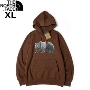 1円～!売切!【正規新品】THE NORTH FACE◆TNF BEAR PULLOVER HOODIE パーカー US限定 くま 熊 ビッグロゴ 裏起毛 男女兼用(XL)茶 181130-30