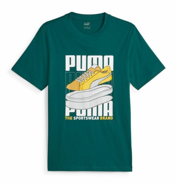 新品 PUMA プーマ GRAPHICS Sneaker Tee 緑　Tシャツ　XL