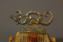 ◆羽彰・古美術◆A8123戦漢時代 青銅器 青銅錯金銀玉櫛 古賞物・時代物・古置物・古美術品・蒐集家放出_画像5