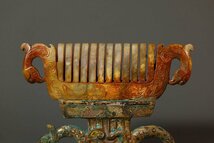 ◆羽彰・古美術◆A8123戦漢時代 青銅器 青銅錯金銀玉櫛 古賞物・時代物・古置物・古美術品・蒐集家放出_画像6