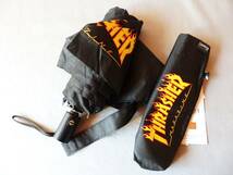 新品◆THRASHER FLAME 自動開閉 折りたたみ傘◆58cm/BLACK◆サーフィン/スノーボード/スケートボード/BMX_画像2