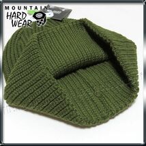 Mountain Hardwear 新品 マウンテンハードウェア MHW パッチロゴ ニット キャップ ビーニー グリーン メンズ レディース 帽子 ニット帽_画像3