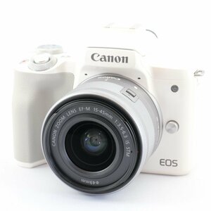 Canon ミラーレス一眼カメラ EOS Kiss M 標準ズームキット ホワイト EOSKISSMWH-1545ISSTMLK