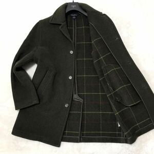 【美品】ブルックスブラザーズ BROOKS BROTHERS ★100% メルトンウール素材 ステンカラーコート ジャケット アウター メンズ L相当 カーキ