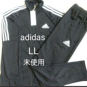 adidas ジャージ 上下セット メンズ LL(O) 黒 未使用 アディダス ドライ 3本 ライン