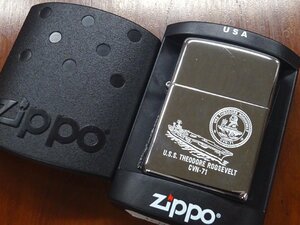 ∇花∇ヴィンテージ ZIPPO 2004年製 新品未使用品 USS CVN-71 アメリカ海軍航空母艦 セオドア・ルーズベルト空母 ジッポー ケース付き 19