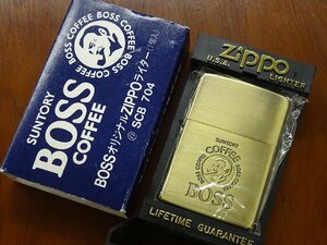 ∇花∇ヴィンテージ ZIPPO 1995年製 新品未使用品 サントリー BOSS ボスコーヒー ジッポー オイルライター 元箱付き 喫煙具 5