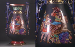 ∇花∇鎌倉某旧家の蔵出品 19世紀フランス パリ磁器製造所 オールドパリ ネオギリシャ花瓶 H52.5cm 最高の完成度！