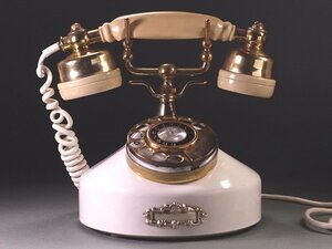 ∇花∇鎌倉某旧家の蔵出品 シモール電話機 NA490-AI-W ナカヨ通信機 ホワイト ダイヤル式のレトロ電話 アンティーク電話機
