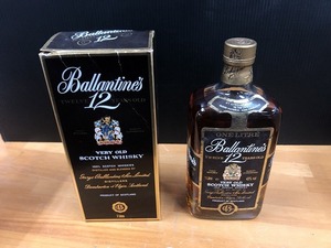 未開栓　古酒　 Ballantines バランタイン 12年 ベリーオールド スコッチウイスキー 1000ml 43％　箱付き（M6825）