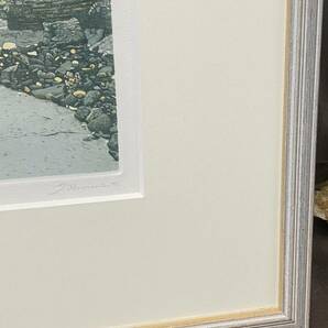 真作 銅版画 ギルバート・ブラウン 風景画ROBINS HOOD BAY SOUTH 217/350 GILBERT BROWNE 額装 額縁 直筆サイン エッチングの画像5