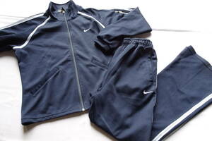 NIKE/ Nike / sport wear top and bottom set / jersey material / long sleeve jersey / hem Flare length pants / navy blue / navy /S size (2/9R)