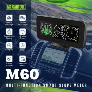 マルチファンクション 多機能 ヘッドアップディスプレイ M60 MR CARTOOL 傾斜計 GPS