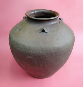  Karatsu? Bizen? three ear . flower vase vase 