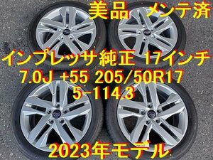 205/50R17インチ 7.0J +55 5-114.3 2023年モデル インプレッサ 純正 スバル 純正 ホイール流用→ レヴォーグ レイバック クロストレック