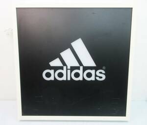 SH4843【照明 看板】アディダス adidas★76cm×76cm×10cm★ディスプレイ ライト サインプレート★店舗 陳列 用品★中古★