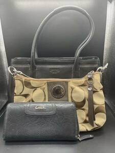 コーチ3点セット バッグ 財布 coach ハンドバッグ 長財布 