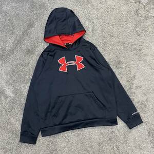 UNDER ARMOUR アンダーアーマー スウェット パーカー プルオーバー サイズL ブラック 黒 キッズ 子供服 トップス 最落なし （F15）